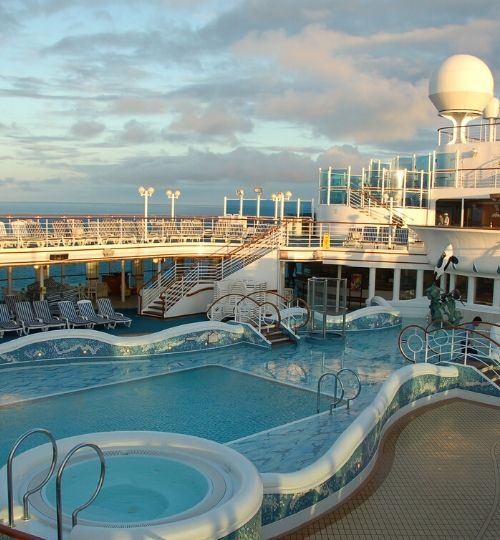 pool deck area large cruise ship